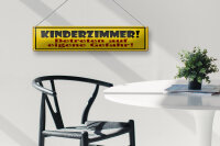 Blechschild Hinweis 46x10cm Kinderzimmer betreten Gefahr Dekoration