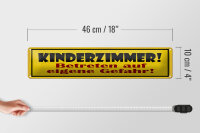 Blechschild Hinweis 46x10cm Kinderzimmer betreten Gefahr Dekoration