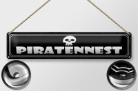 Blechschild Hinweis 46x10cm Piratennest Wanddeko Dekoration