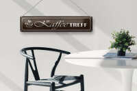 Blechschild Hinweis 46x10cm Kaffee Treff Geschenk Dekoration