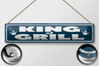 Blechschild Hinweis 46x10cm King of Grill Grillen Dekoration