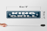 Blechschild Hinweis 46x10cm King of Grill Grillen Dekoration