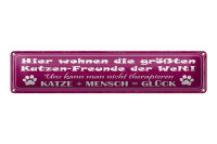Blechschild Spruch 46x10cm Hier wohnen größten...