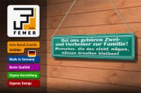 Blechschild Spruch 46x10cm Bei uns gehören Zwei- und Vierbeiner
