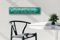 Blechschild Spruch 46x10cm Bei uns gehören Zwei- und Vierbeiner