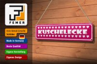 Blechschild Hinweis 46x10cm Kuschelecke Herzen Geschenk Dekoration