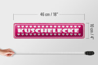 Blechschild Hinweis 46x10cm Kuschelecke Herzen Geschenk Dekoration