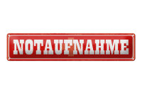 Blechschild Hinweis 46x10cm Notaufnahme Wanddeko Dekoration