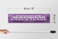 Blechschild Spruch 46x10cm Mehr Seriosität Täterätäte gut