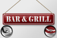 Blechschild Hinweis 46x10cm Bar & Grill Dekoration