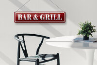 Blechschild Hinweis 46x10cm Bar & Grill Dekoration