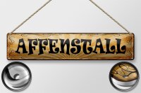 Blechschild Hinweis 46x10cm Affenstall Dekoration