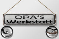 Blechschild Spruch 46x10cm Opas Werkstatt Familie Dekoration
