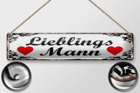 Blechschild Spruch 46x10cm Lieblingsmann Herz Geschenk Dekoration