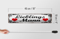 Blechschild Spruch 46x10cm Lieblingsmann Herz Geschenk Dekoration