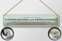 Blechschild Spruch 46x10cm Kinderlachen und Fröhlichkeit Dekoration