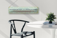Blechschild Spruch 46x10cm Kinderlachen und Fröhlichkeit Dekoration
