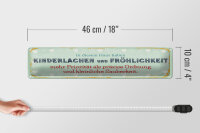 Blechschild Spruch 46x10cm Kinderlachen und Fröhlichkeit Dekoration
