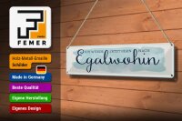 Blechschild Spruch 46x10cm würde gern nach Egalwohin Dekoration