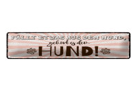 Blechschild Spruch 46x10cm fällt etwas aus dem Mund...