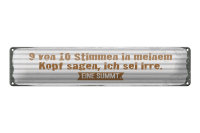 Blechschild Spruch 46x10cm 9 von 10 Stimmen in meinem...