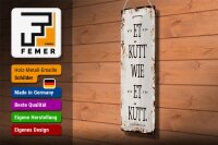 Blechschild Spruch 10x46cm Et Kütt wie et kütt kölscher Spruch Dekoration