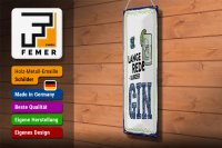 Blechschild 10x46cm Lange Rede kurzer GIN Dekoration