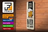 Blechschild 10x46cm Regel Nummer eins Bier geht immer Dekoration