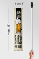 Blechschild 10x46cm Regel Nummer eins Bier geht immer Dekoration