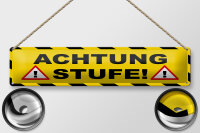 Blechschild Hinweis 46x10cm Achtung Stufe Ausrufezeichen...