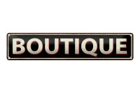 Blechschild Hinweis 46x10cm Boutique Dekoration