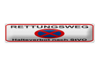Blechschild Hinweis 46x10cm Rettungsweg Halteverbot nach...