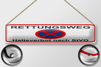 Blechschild Hinweis 46x10cm Rettungsweg Halteverbot nach...