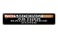 Blechschild Hinweis 46x10cm No Smoking Rauchfreie Zone...