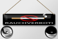 Blechschild Hinweis 46x10cm Rauchverbot schwarzes Dekoration