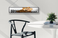 Blechschild Spruch 46x10cm Herzlich Willkommen Hunde Dekoration