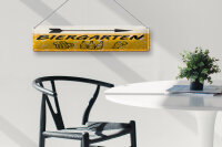 Blechschild 46x10cm Biergarten rechts Bier Geschenk Dekoration