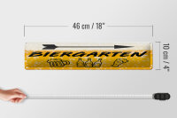 Blechschild 46x10cm Biergarten rechts Bier Geschenk Dekoration