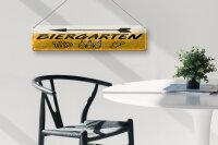 Blechschild 46x10cm Biergarten links Bier Geschenk Dekoration