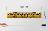 Blechschild 46x10cm Biergarten links Bier Geschenk Dekoration