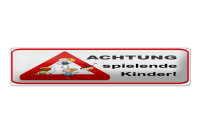 Blechschild Hinweis 46x10cm Achtung spielende Kinder...