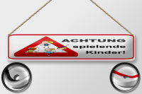 Blechschild Hinweis 46x10cm Achtung spielende Kinder...