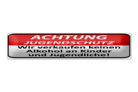 Blechschild Hinweis 46x10cm Achtung Jugendschutz Dekoration