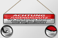Blechschild Hinweis 46x10cm Achtung Jugendschutz Dekoration
