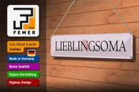 Blechschild Hinweis 46x10cm Lieblingsoma Herz Geschenk Dekoration