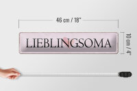 Blechschild Hinweis 46x10cm Lieblingsoma Herz Geschenk Dekoration