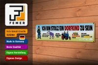 Holzschild Spruch 46x10cm bin stolz Dorfkind zu sein