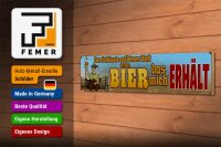 Holzschild Spruch 46x10cm das schönste auf dieser Welt mein Bier