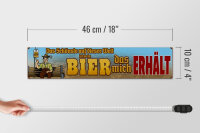 Holzschild Spruch 46x10cm das schönste auf dieser Welt mein Bier