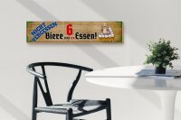 Holzschild Spruch 46x10cm nicht vergessen 6 Biere sind ein Essen